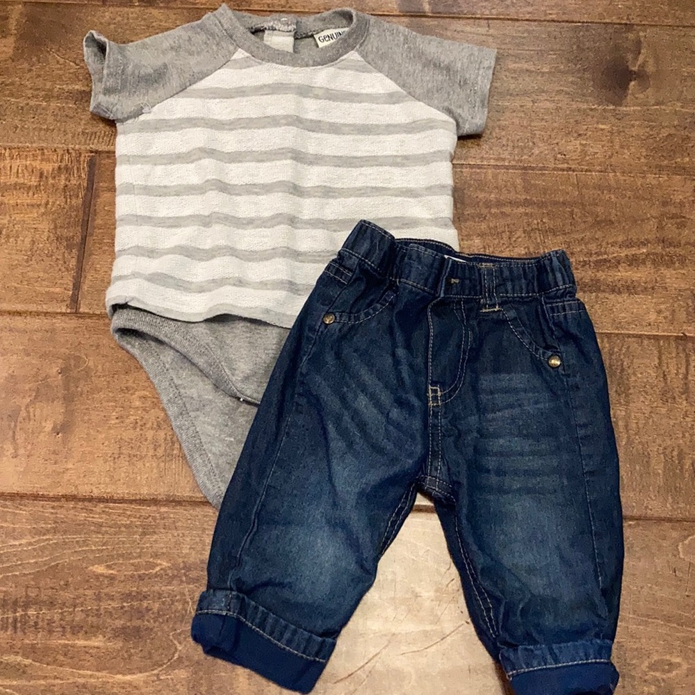 Casual Tee Onesie + Jean Set